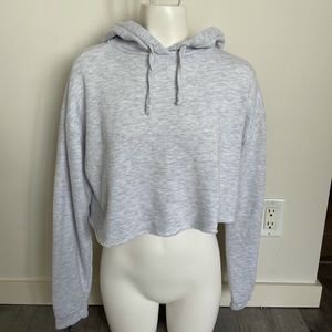 TopShop cropped grey hoodie sz small